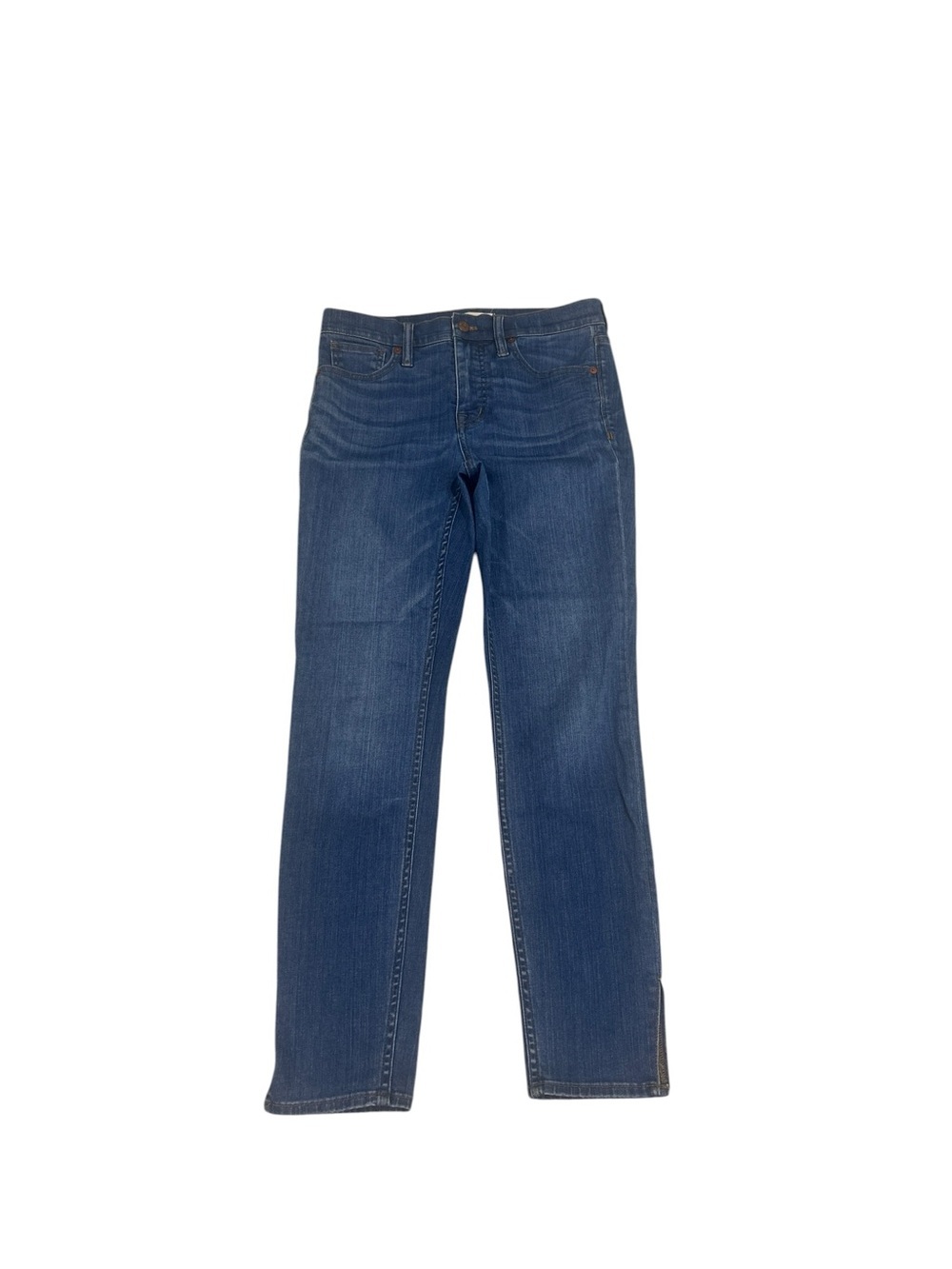 Madewell 9 inch high rise Skinny Leg Jeans whiskered Deep Blue Denim size 27